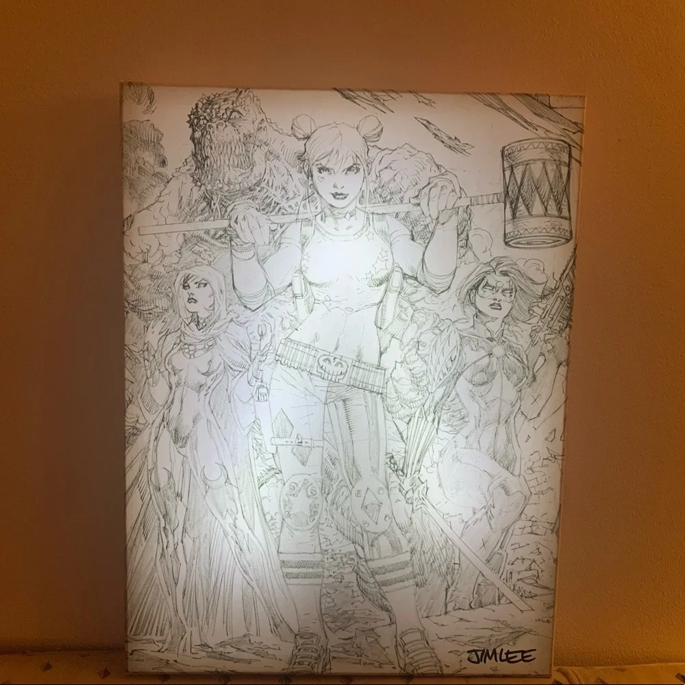 Light Up Jim Lee Exclusive Harley Quinn Canvas. - Picture 2 of 6
